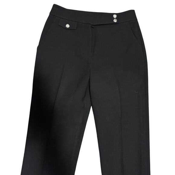 Veronica Beard Black Slim Ankle Pants – Size 6 Flat Front with Silver Buttons - Picture 4 of 7